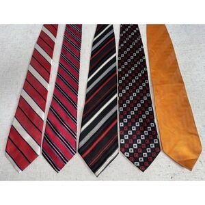 Men's Neck Tie NeckTie LOT of 5 Alexander Julian Colours Izod Geoffrey Beene